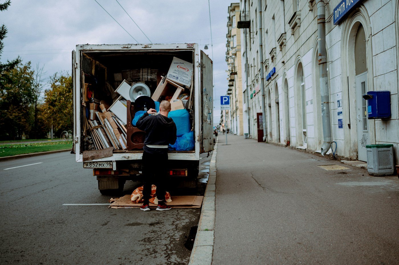 Furniture being unloaded during a move